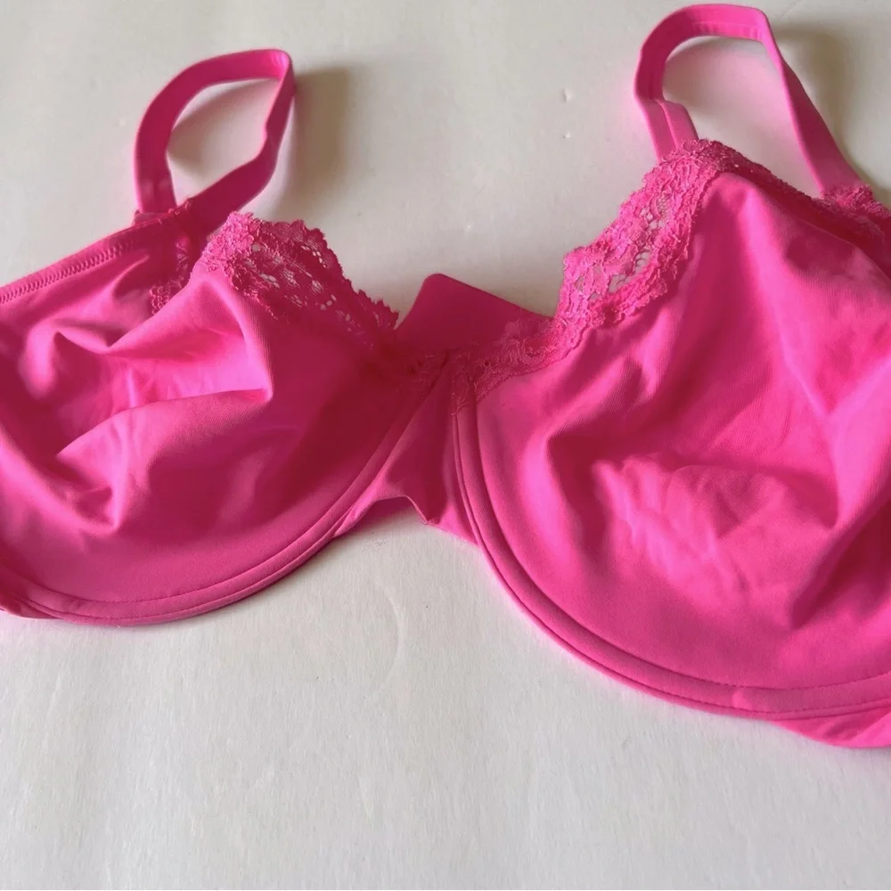 SKIMS FITS EVERYBODY UNDERWIRE SCOOP BRA PINK TAFFY 42DDD NWOT
